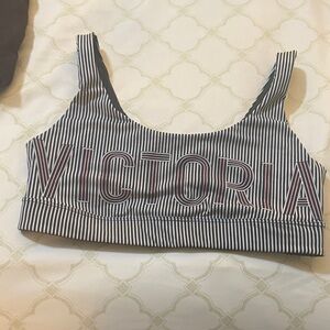Victoria's Secret Black and White Striped Bra